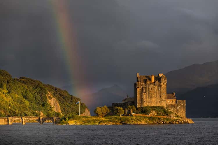 Side view II of Eilean Donan Castle, Scotland