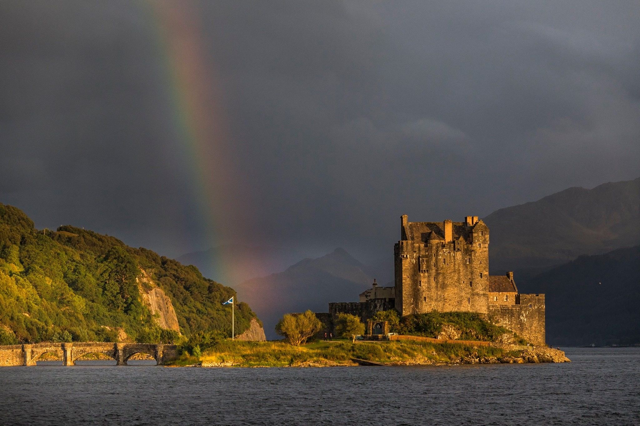 Side view II of Eilean Donan Castle, Scotland, United Kingdom