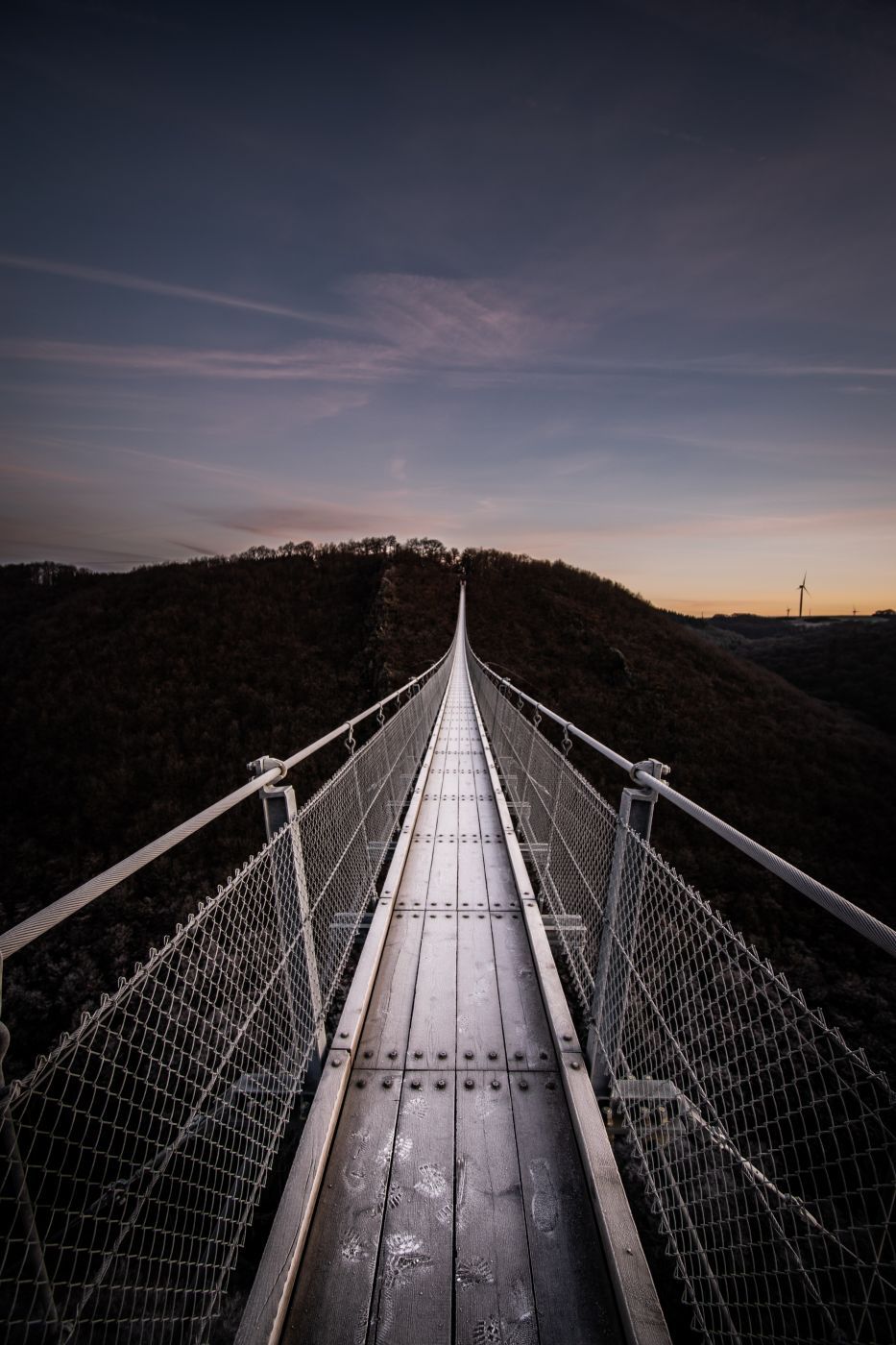 On the rope bridge, Germany