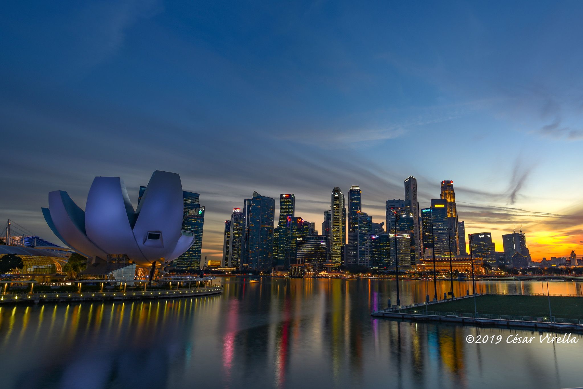 View from the Helix Bridge, Singapore