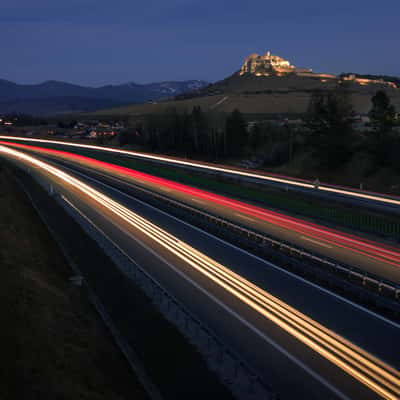 Highway under the Spis Castle, Slovakia (Slovak Republic)