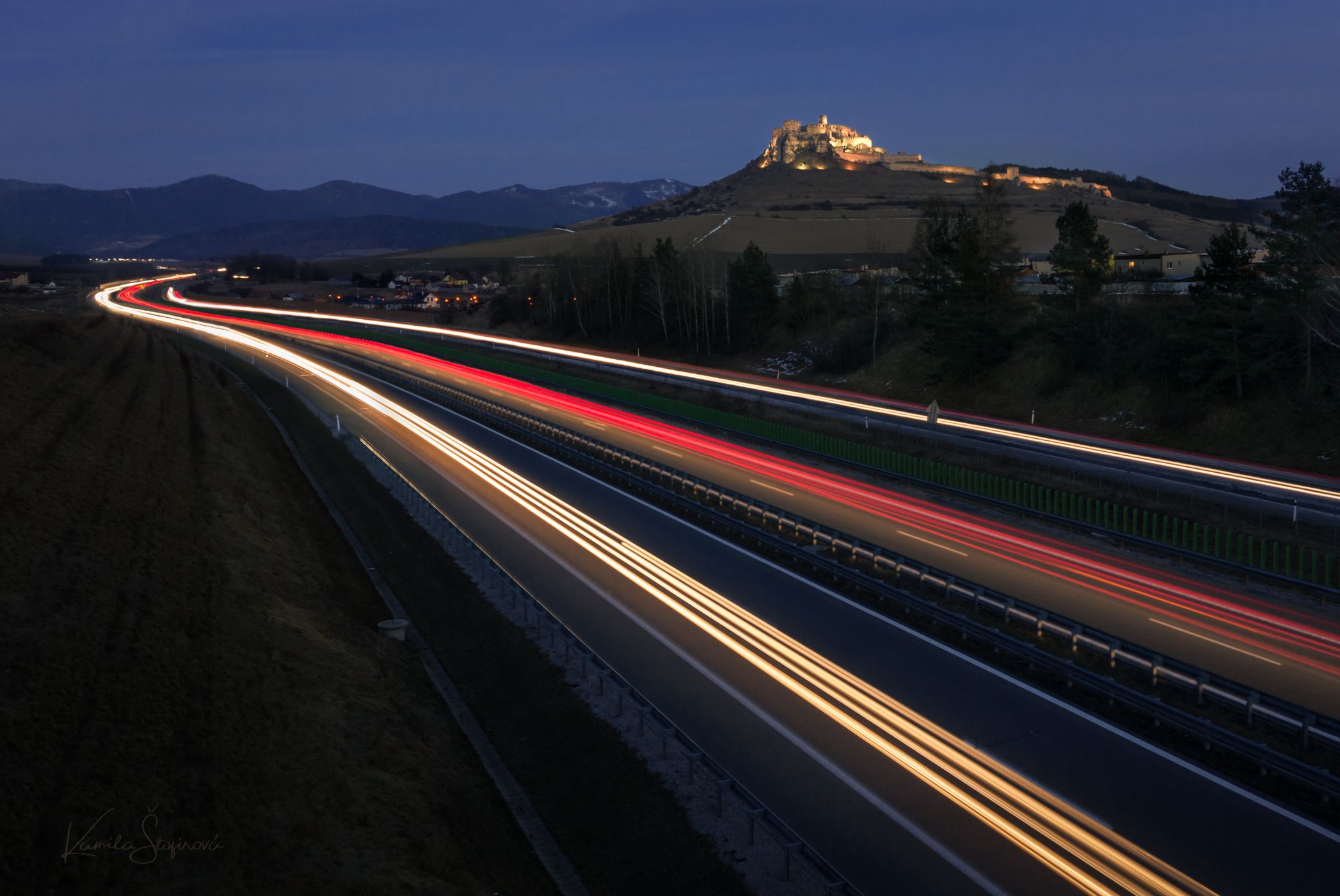 Highway under the Spis Castle, Slovakia (Slovak Republic)