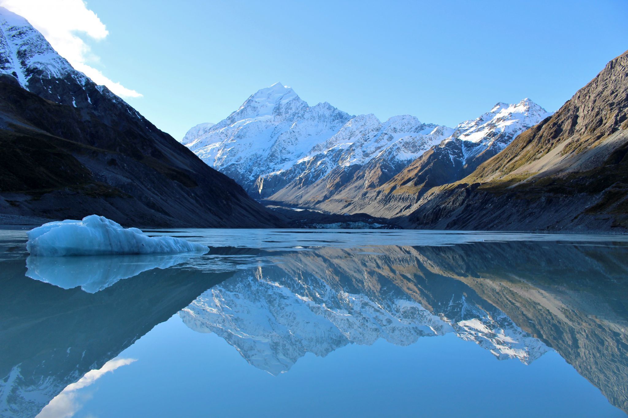 Mt. Cook from Hooker Lake, New Zealand