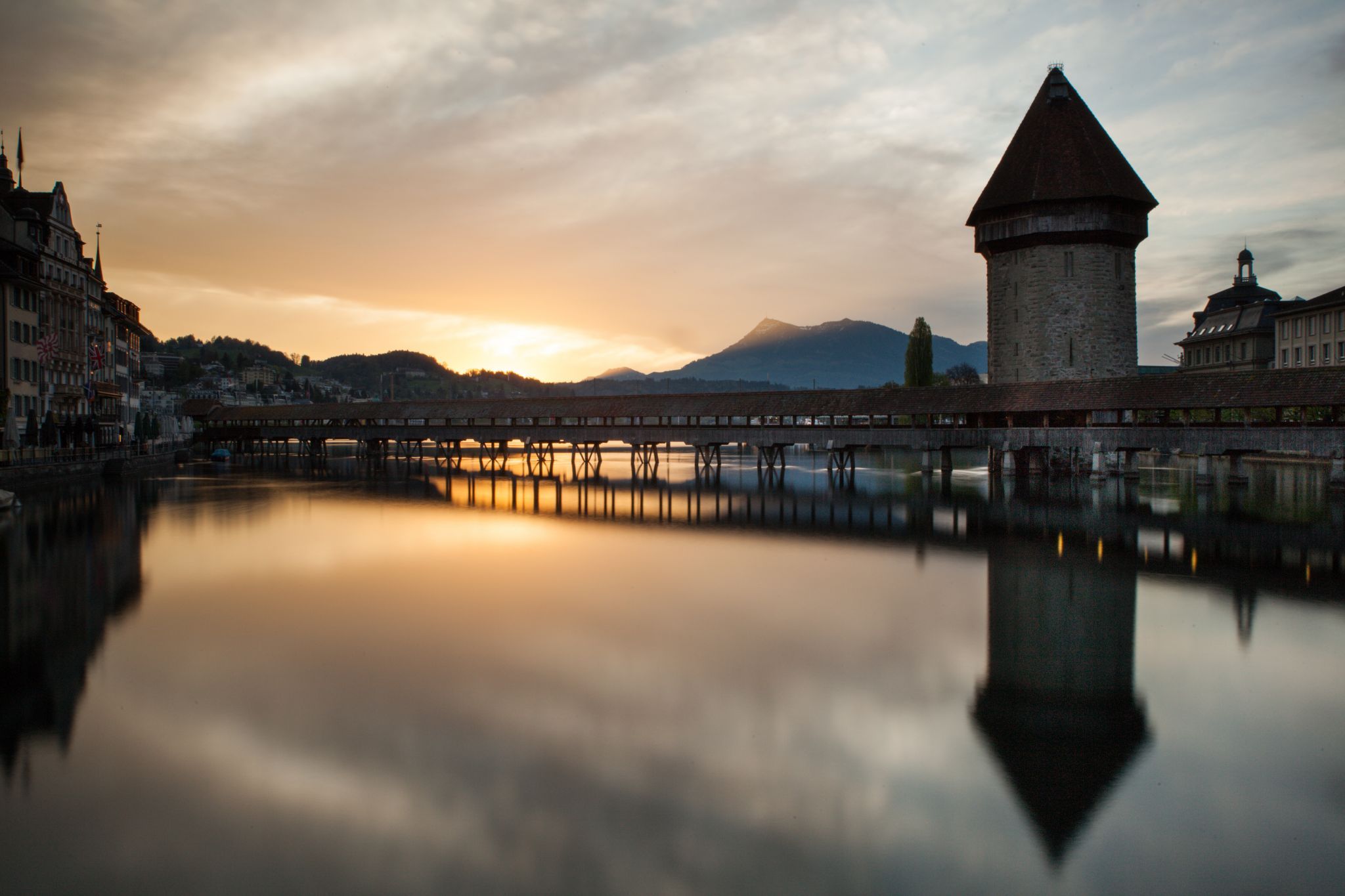Kapellbridge Lucerne - from Rathaussteg, Switzerland