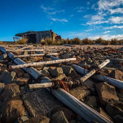 Kelvedon Beach boat ramp hut Rocky Hills Tasmania, Australia