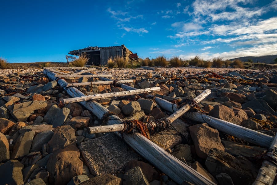 Kelvedon Beach boat ramp hut Rocky Hills Tasmania, Australia