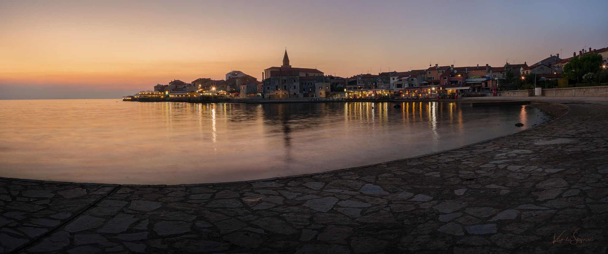 Little bay in the old town of Umag, Istria, Croatia