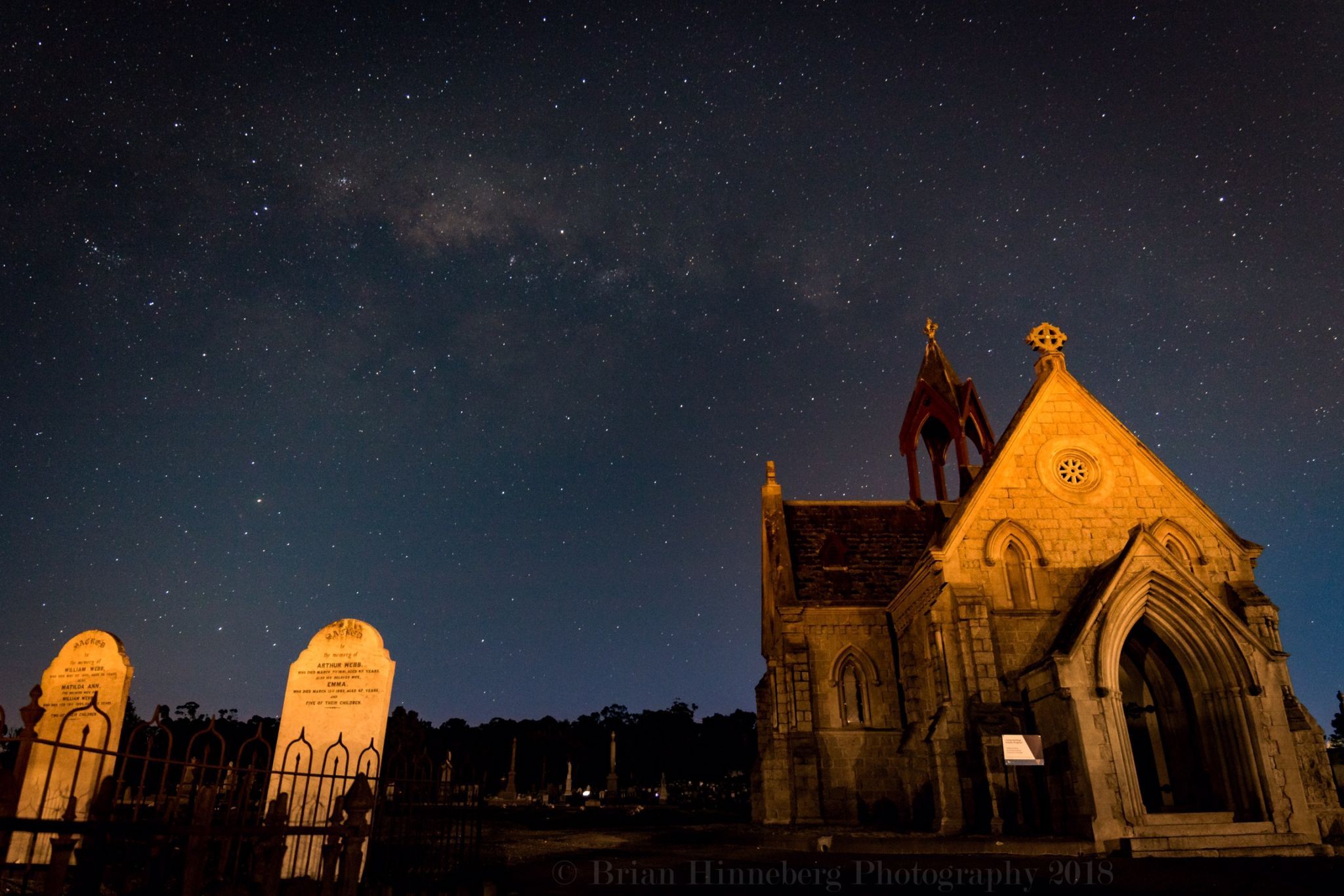 Milky Way over Bendigo Cemetery, Australia