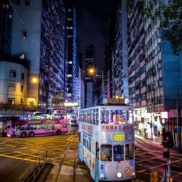 Old trams and busses, Hong Kong