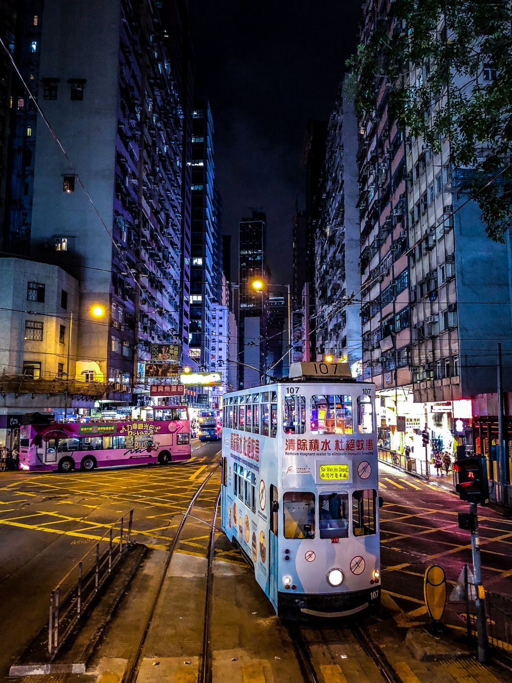 Old trams and busses, Hong Kong