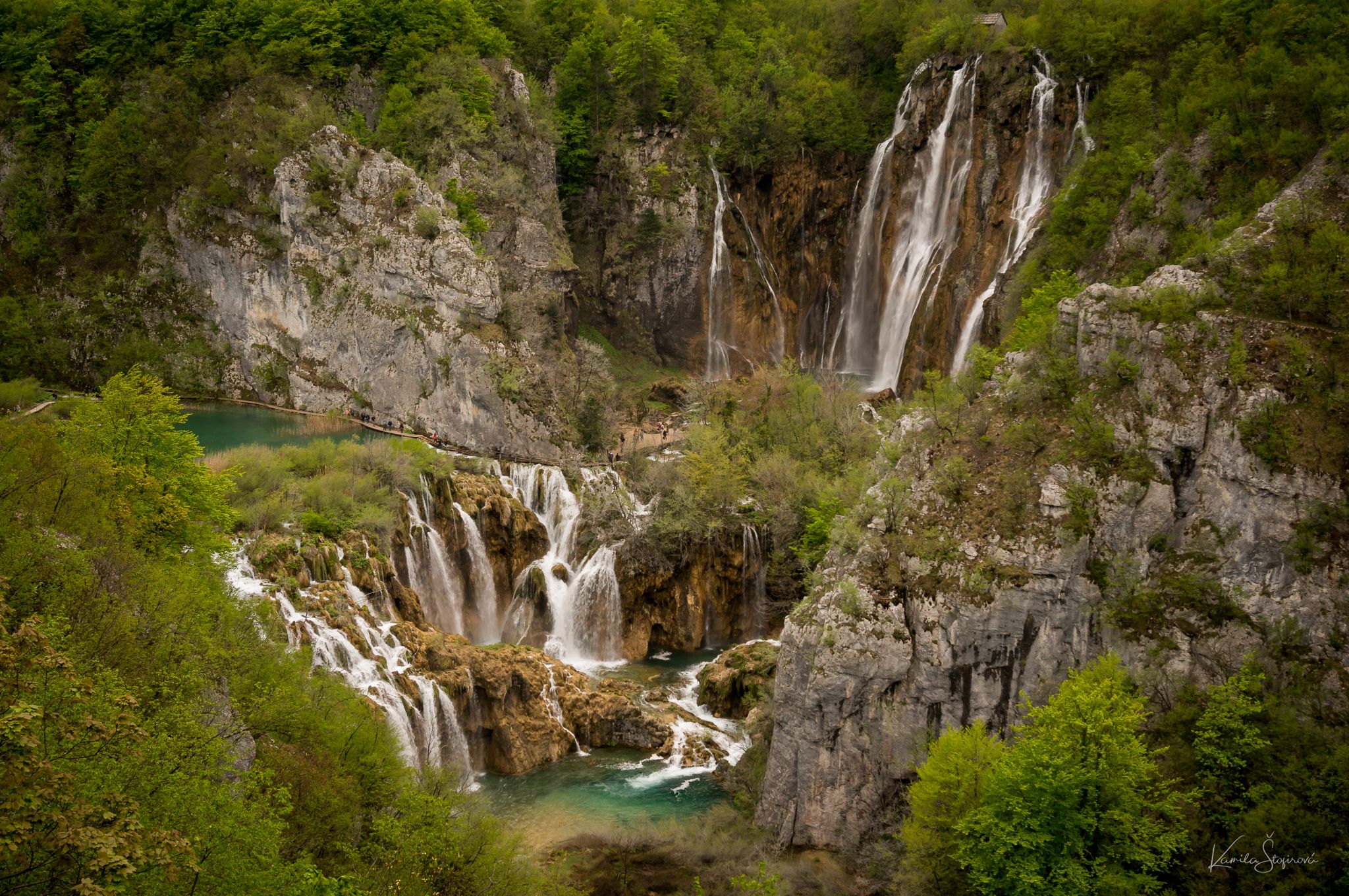 Plitvice National Park, Lower Lakes Waterfall Overview, Croatia