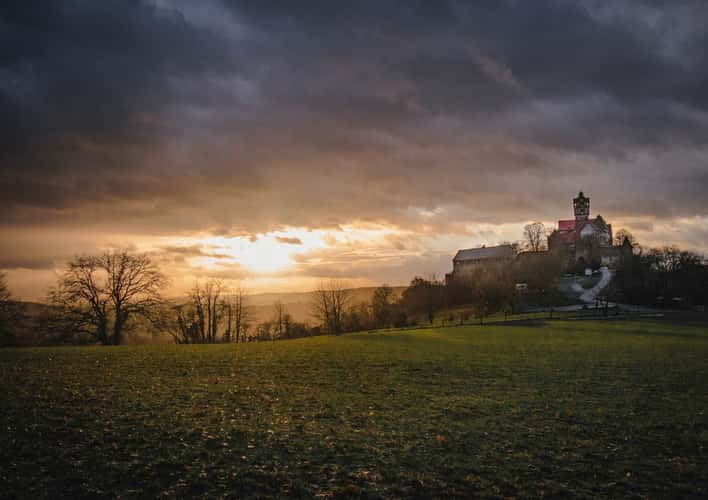 Ronneburg at Sunset