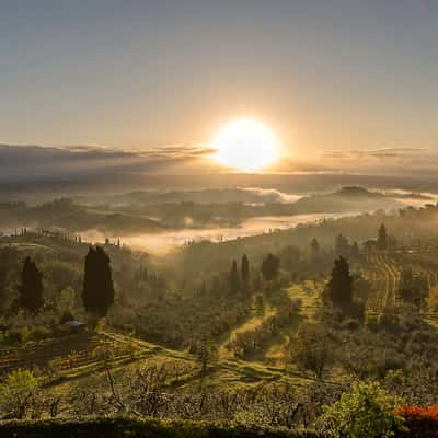 San Gimignano sunrise spot, Italy