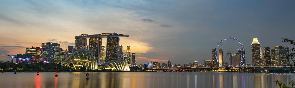 Singapore Skyline with Sands Marina Bay