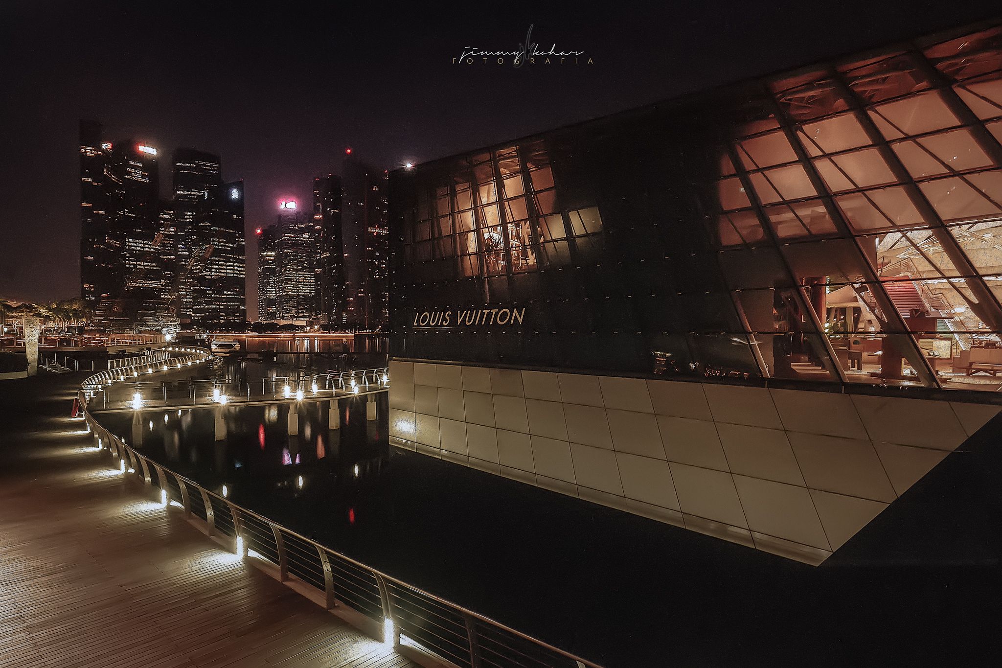 Singapore Sunset Skyline from Louis Vuitton Island Maison, Singapore
