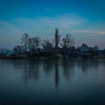 Small island on fishing lake, Hungary