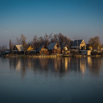 Small island on fishing lake, Hungary