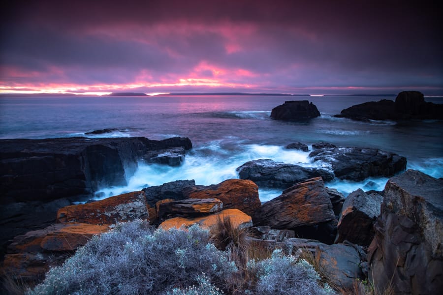 Spiky Beach sunrise Swansea Tasmania, Australia
