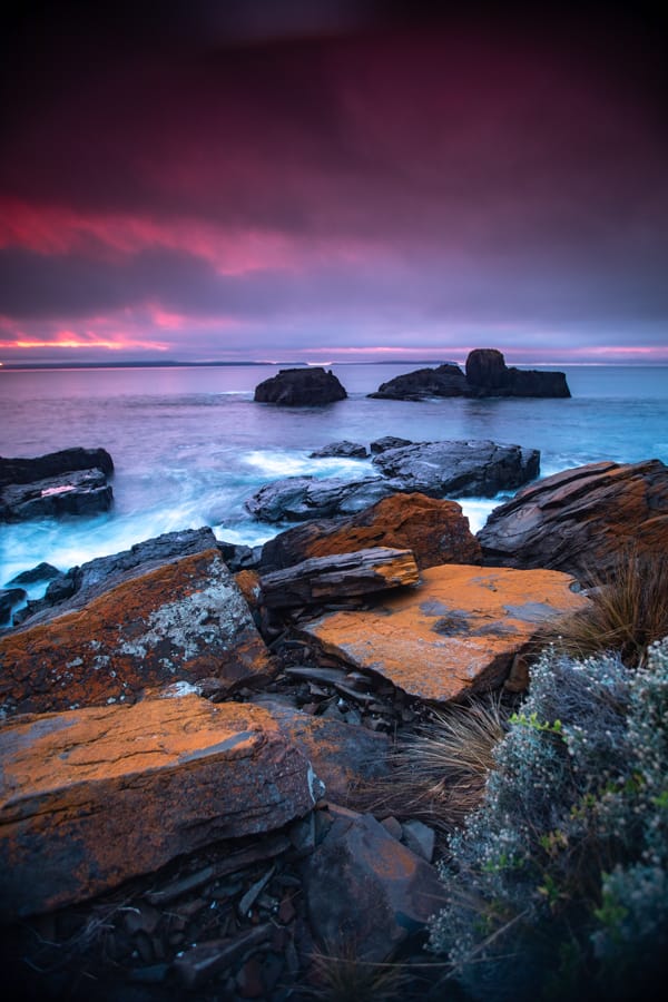 Spiky Beach sunrise Swansea Tasmania, Australia