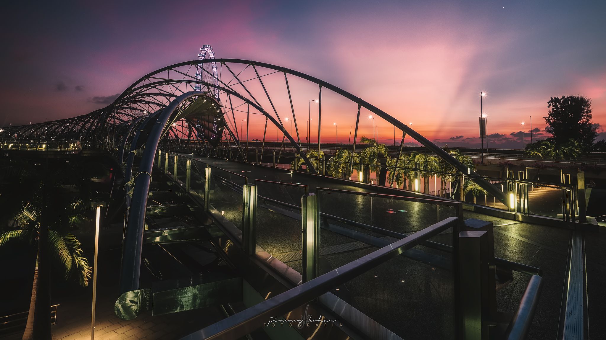Sunrise from the Helix Bridge, Singapore