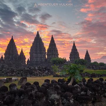 Sunset at Prambanan Temple, Indonesia