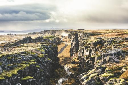 Thingvellir at the rift valley in Iceland