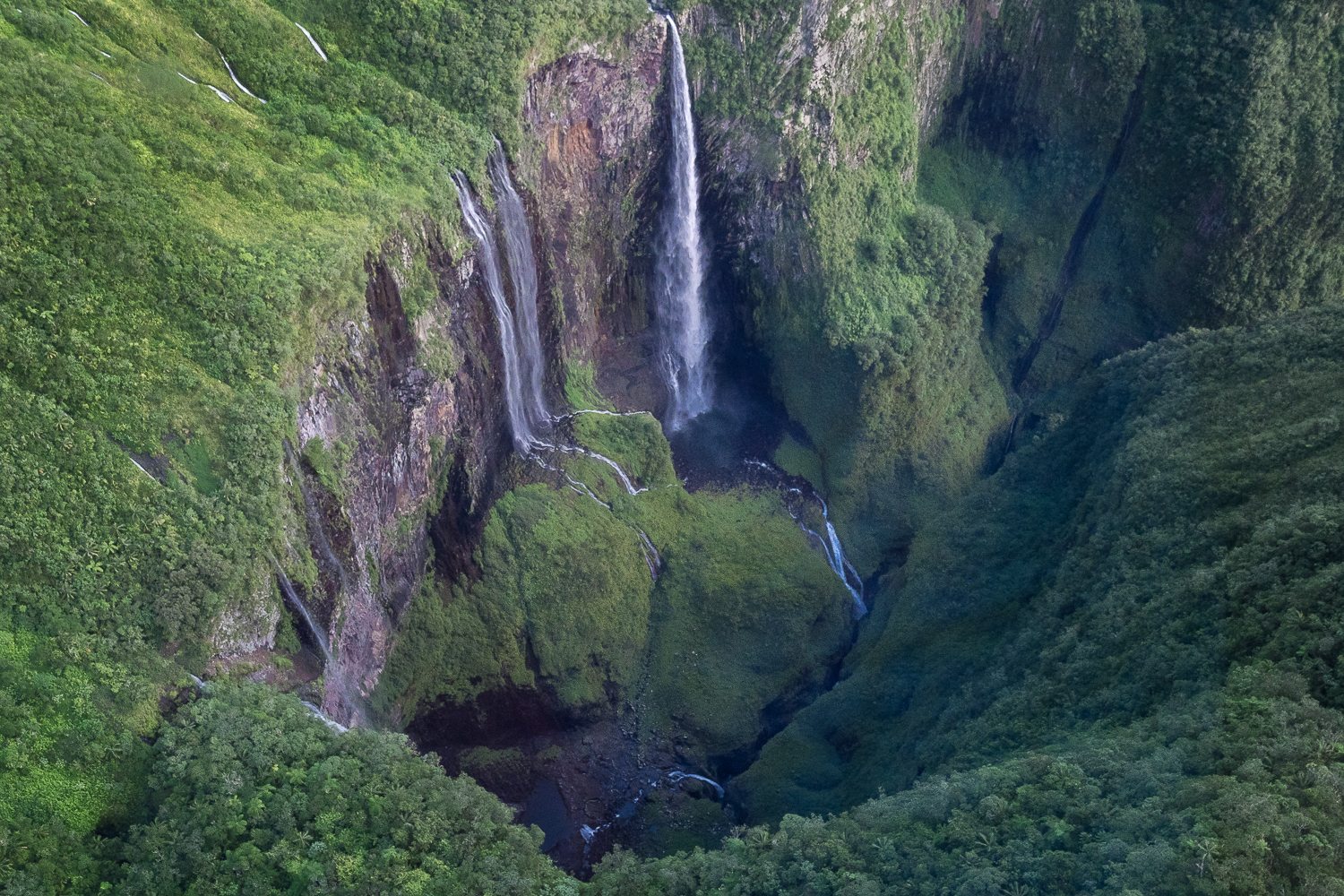 Trou de Fer falls overview, Reunion