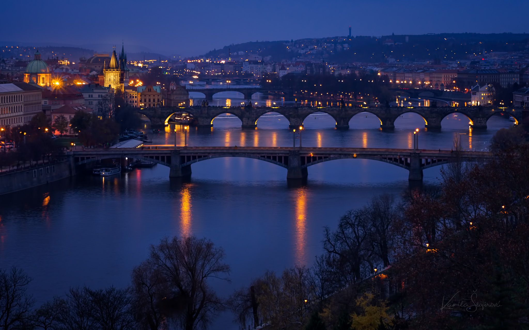 Vibrant city colors, Prague, Czech Republic