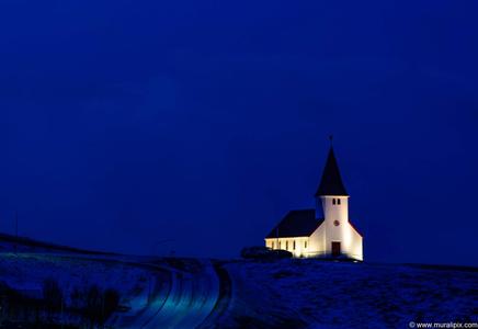 Vik Church during Blue Hour