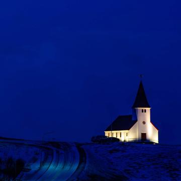 Vik Church during Blue Hour, Iceland