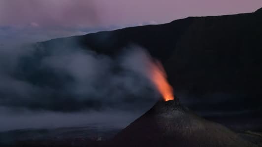 Volcano activity at Piton de la Fournaise