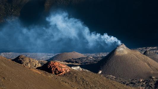 Volcano activity at Piton de la Fournaise