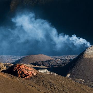 Volcano activity at Piton de la Fournaise, Reunion