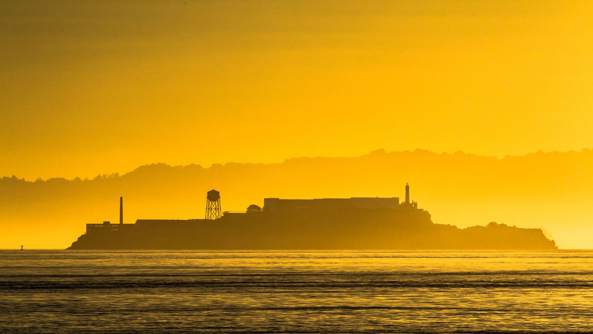 Alcatraz at sunrise, USA