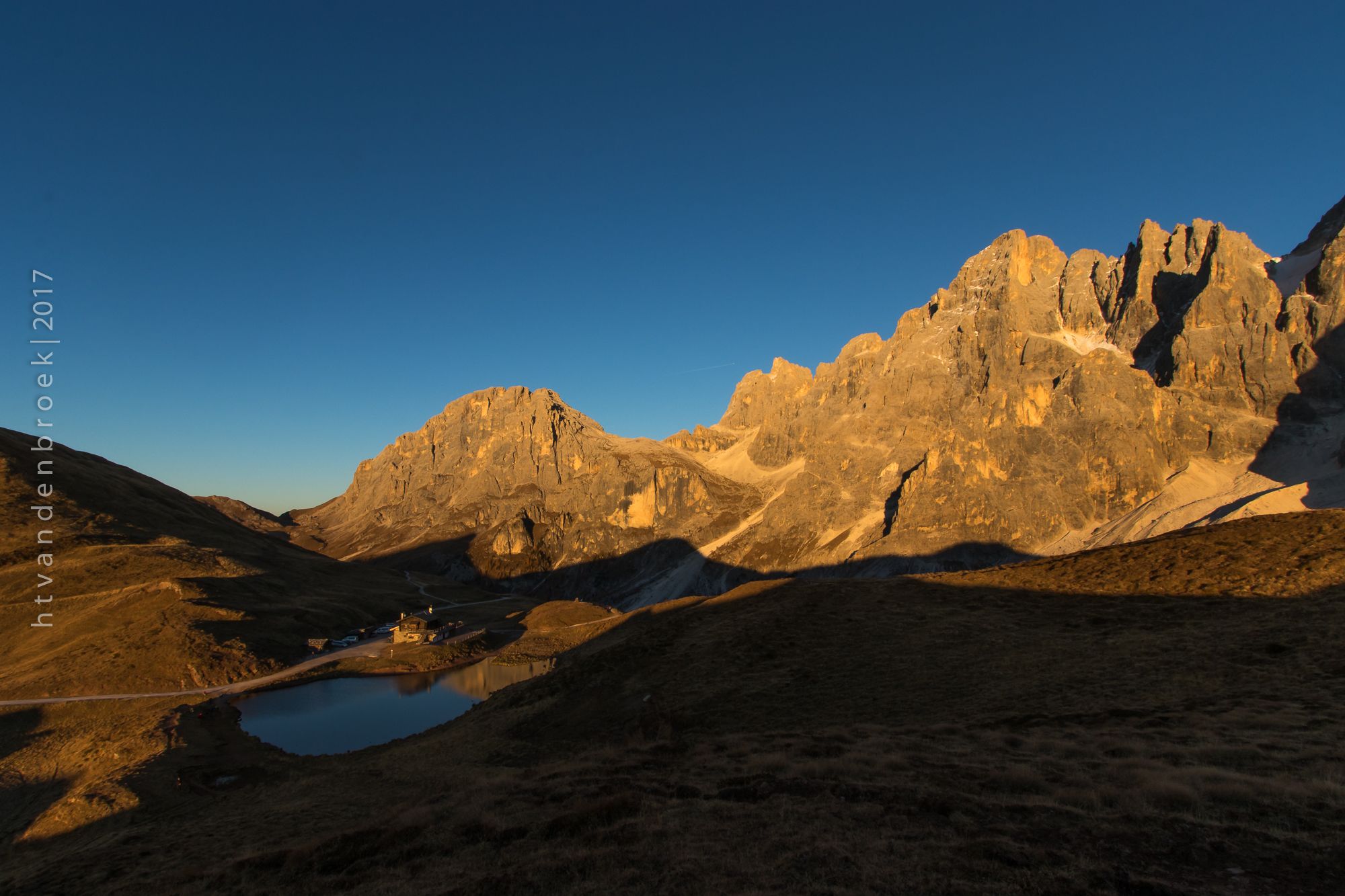 Upper view of Baita Segantini, Italy