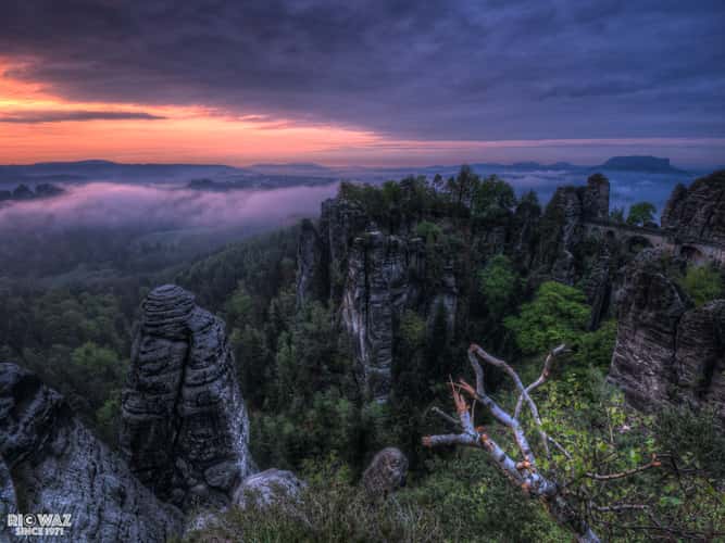 Basteibridge from Ferdinandstein, Saxon Switzerland