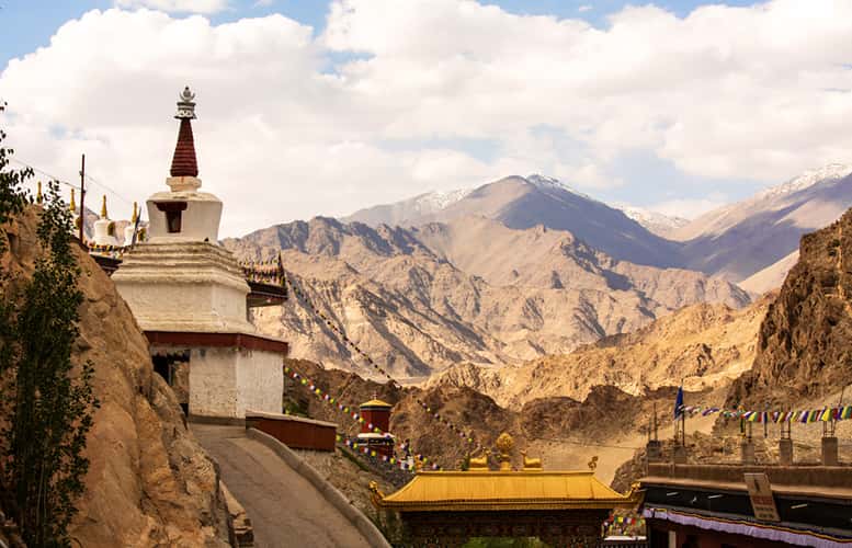 View of the mountains near Thiksey Monastery