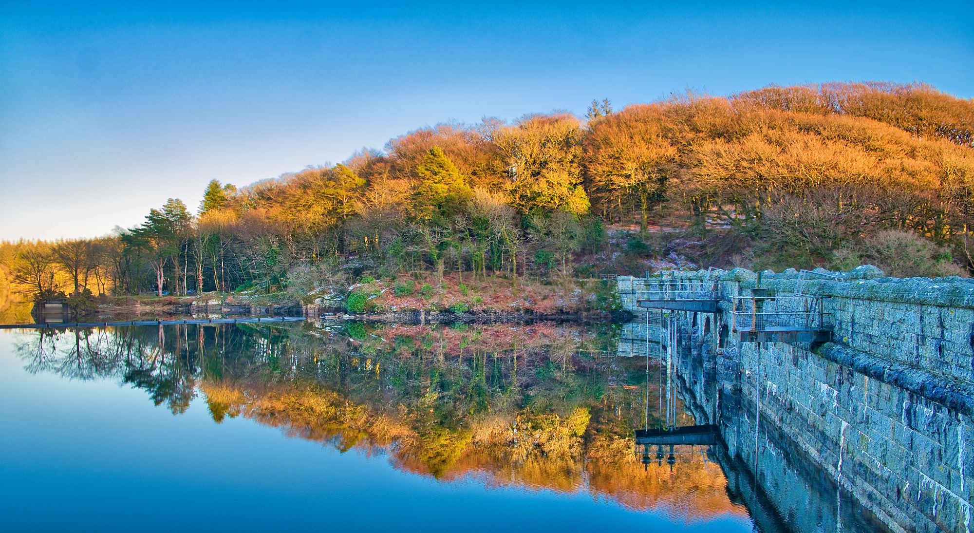 Burrator reservoir dam, United Kingdom