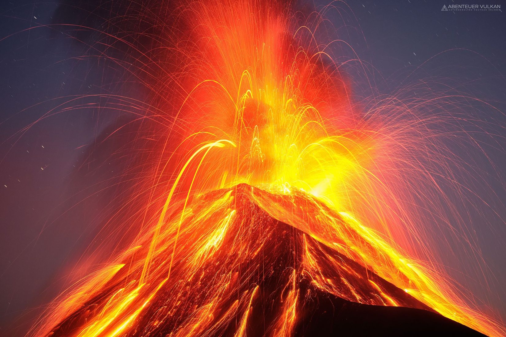 Guatemala's volcanoes Fuego, Pacaya and Agua, Guatemala