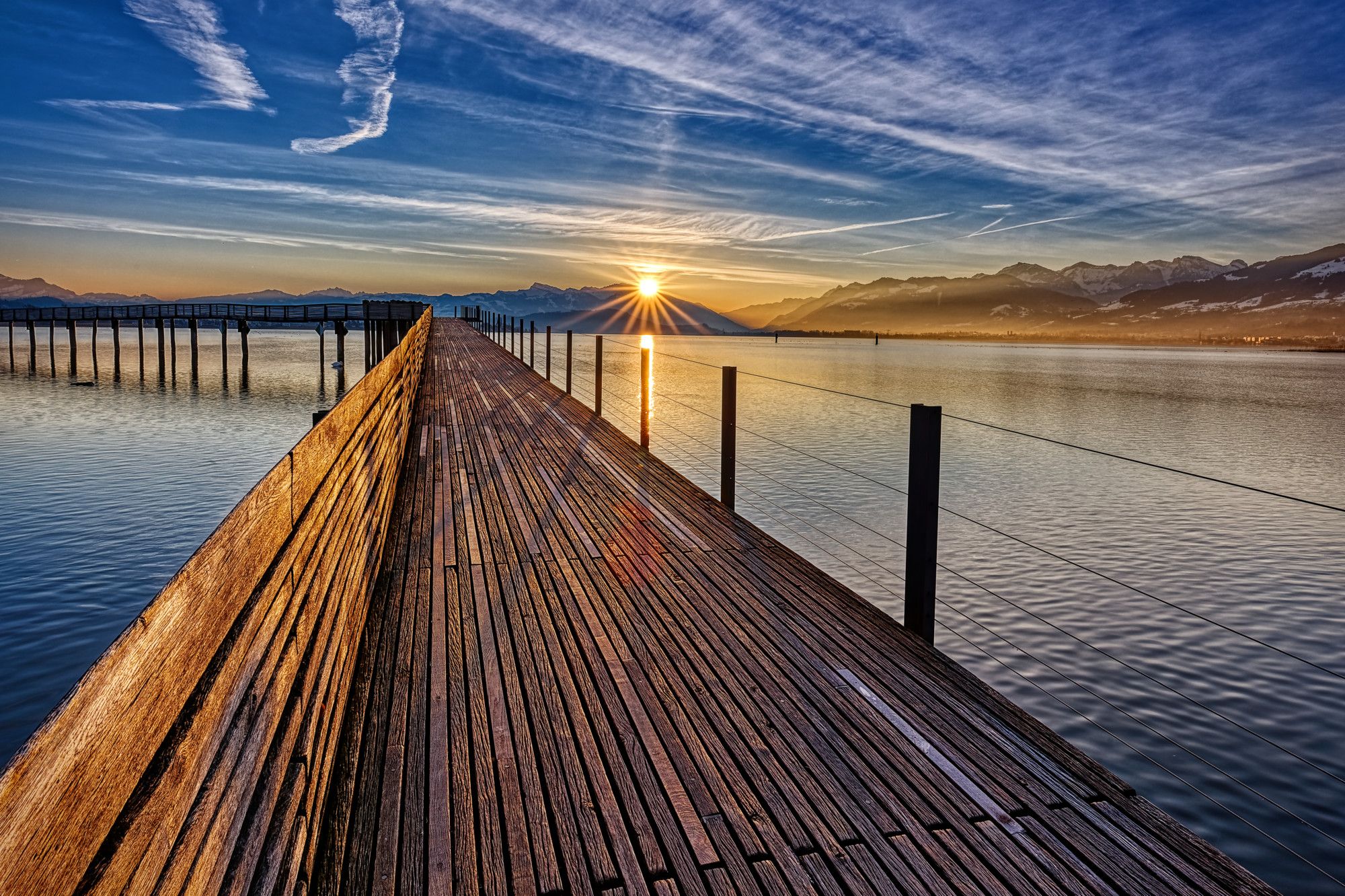 Wooden walkway Rapperswil-Hurden, Switzerland