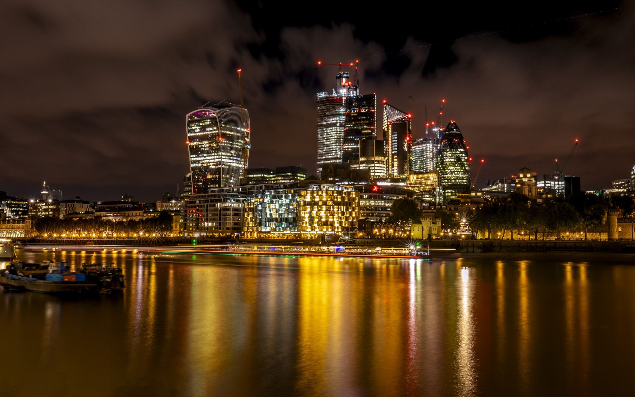The City of London from across the river, United Kingdom