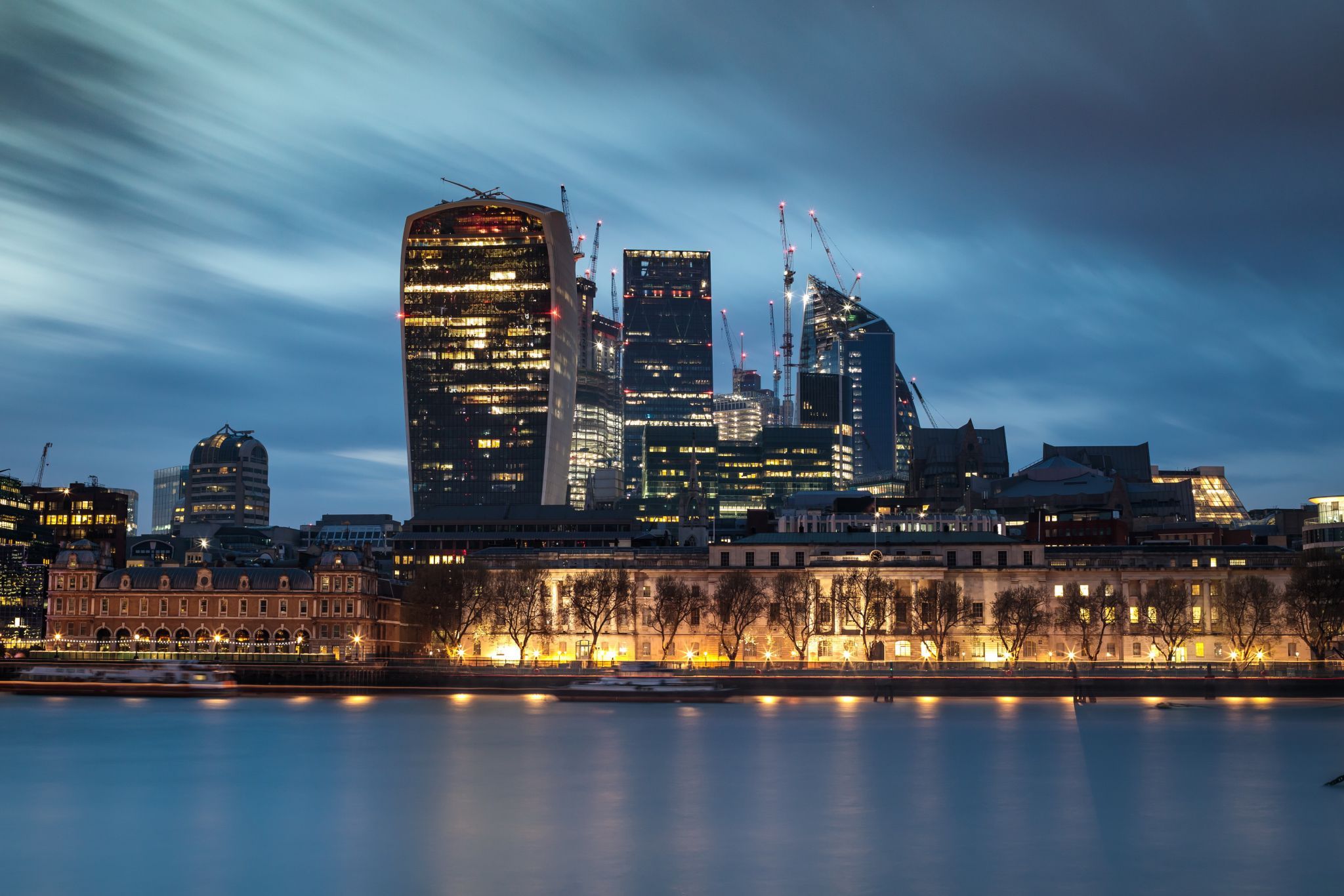 The City of London from across the river, United Kingdom