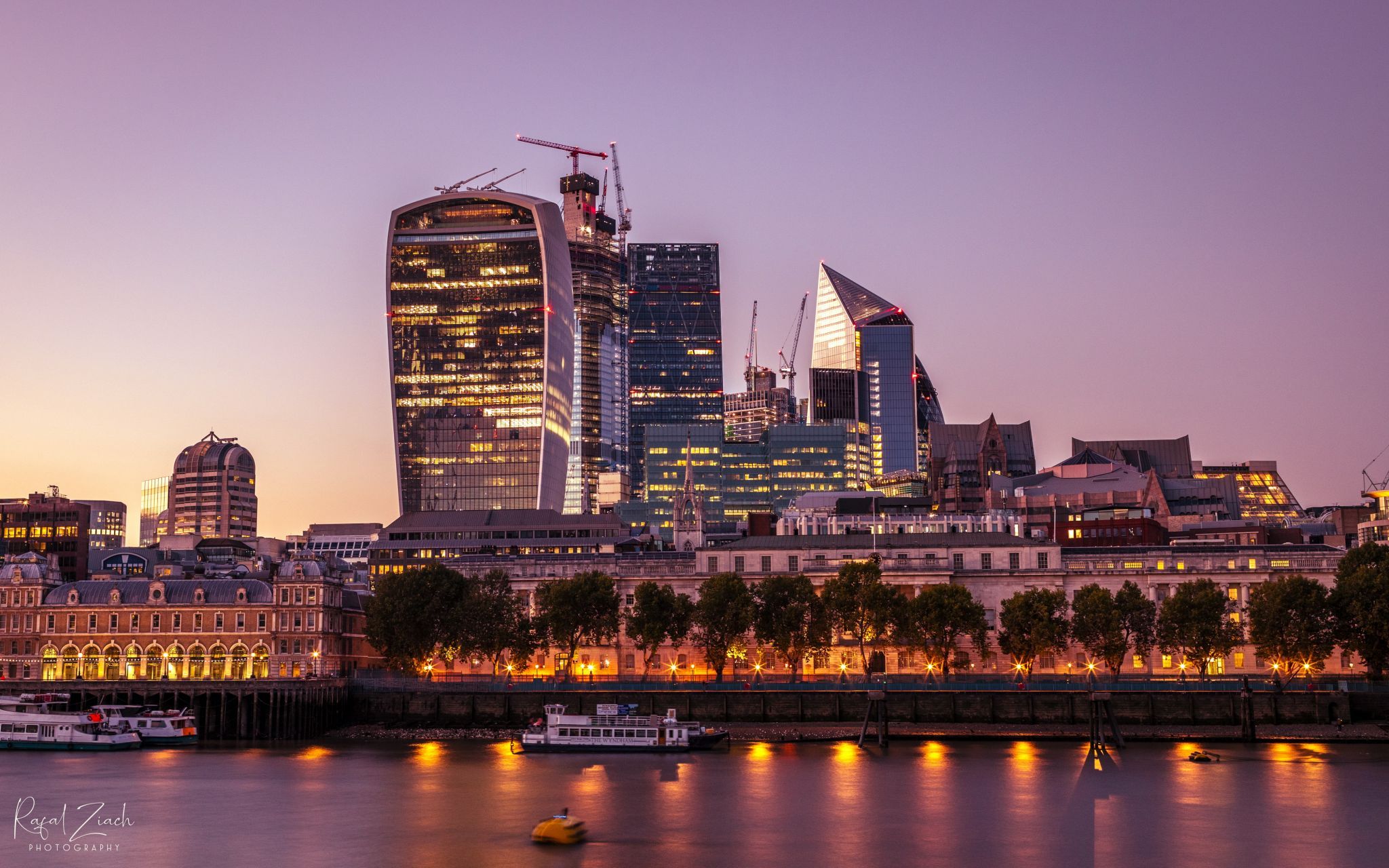 The City of London from across the river, United Kingdom