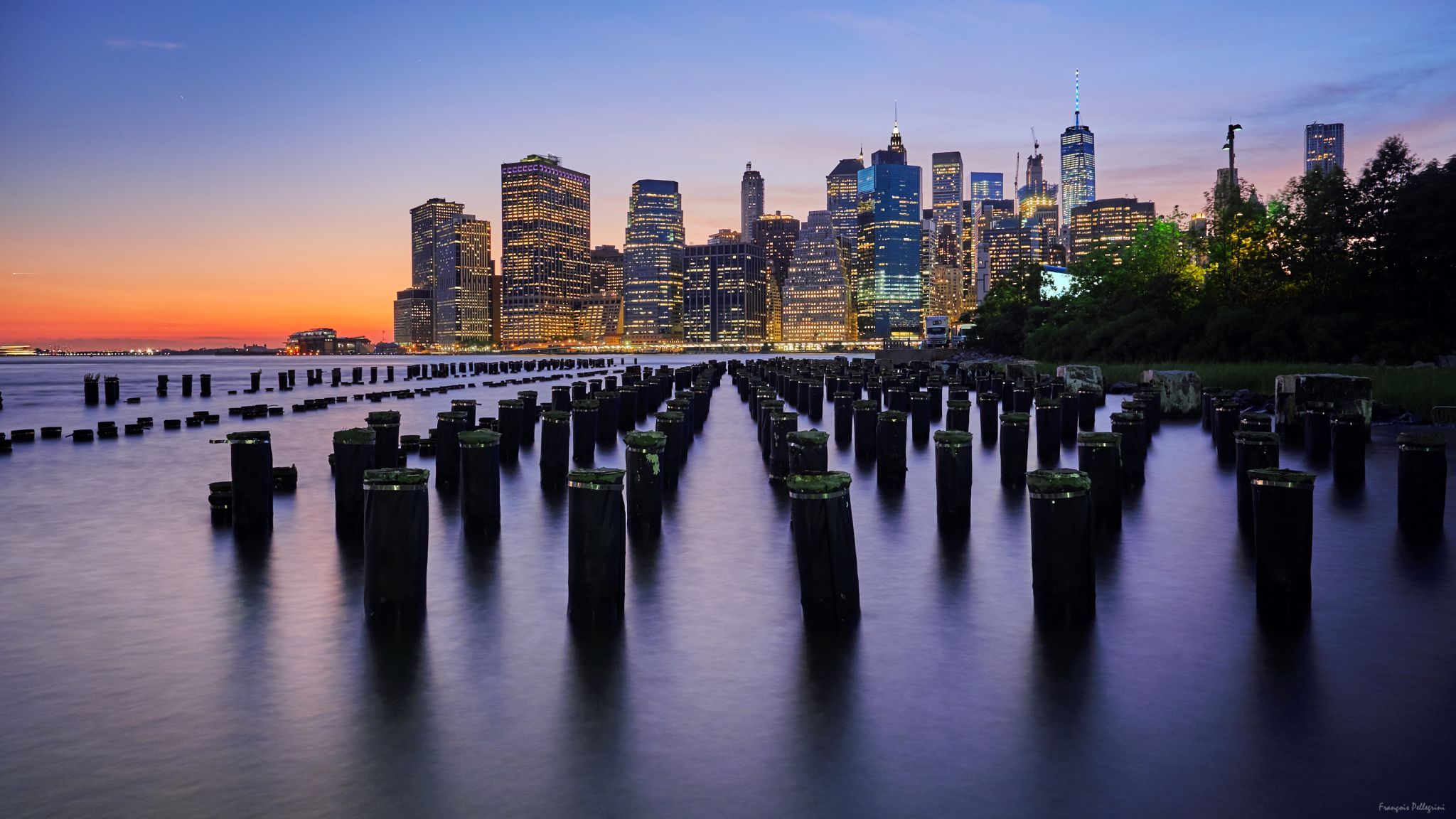 New York City Skyline from Pier 1, Brooklyn, USA