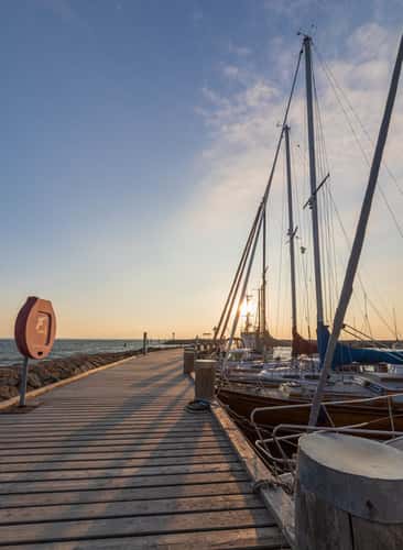 Port and Lighthouse at Beach Timmendorf