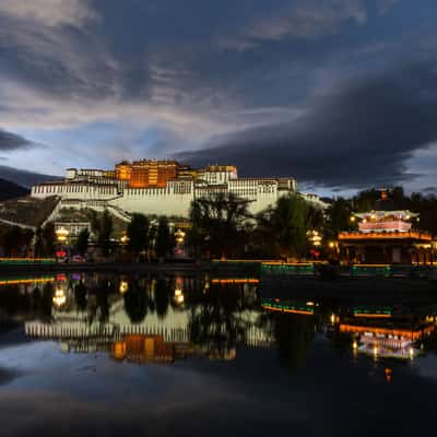 Reflection of Potala Palace at sunset, China