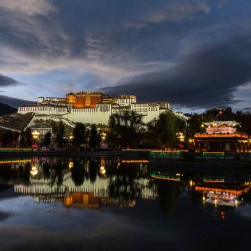 Reflection of Potala Palace at sunset, China