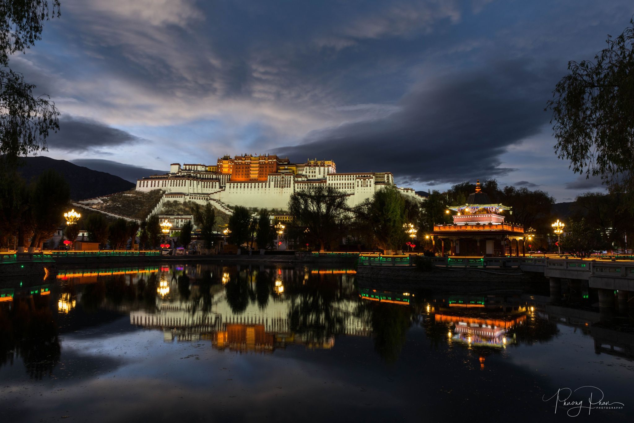 Reflection of Potala Palace at sunset, China
