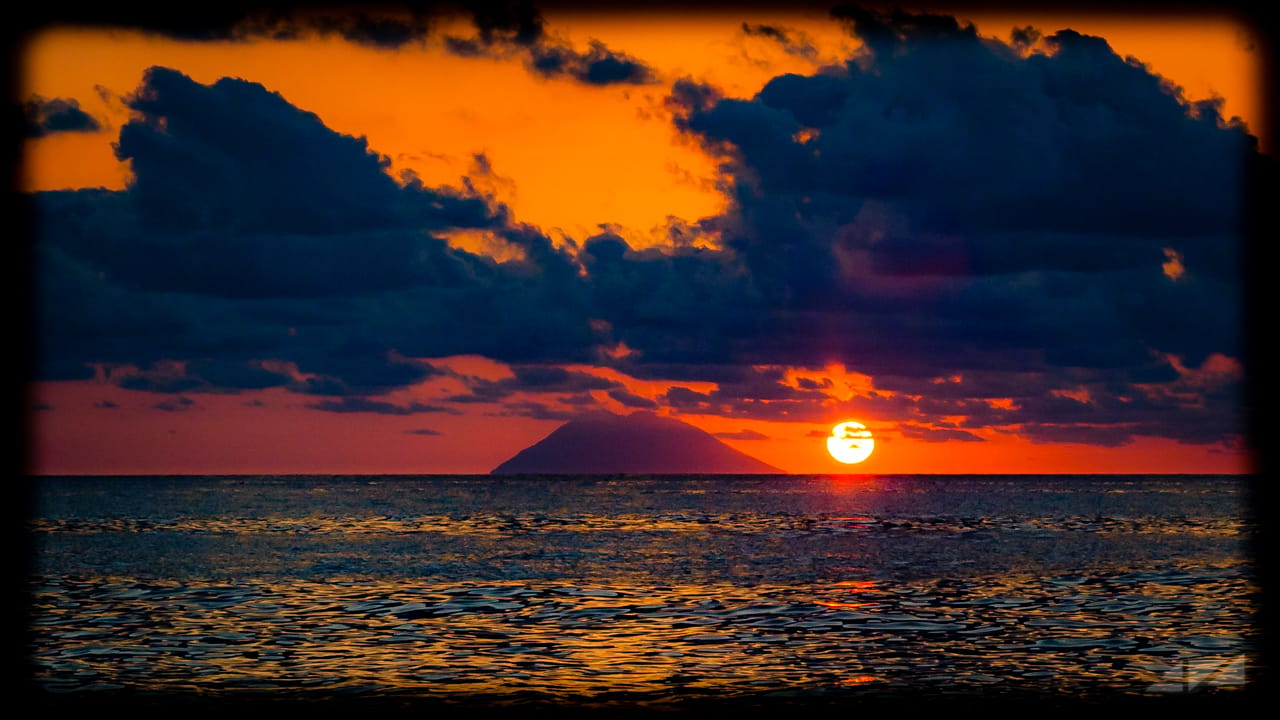 Sunset on the Stromboli Volcano, Italy