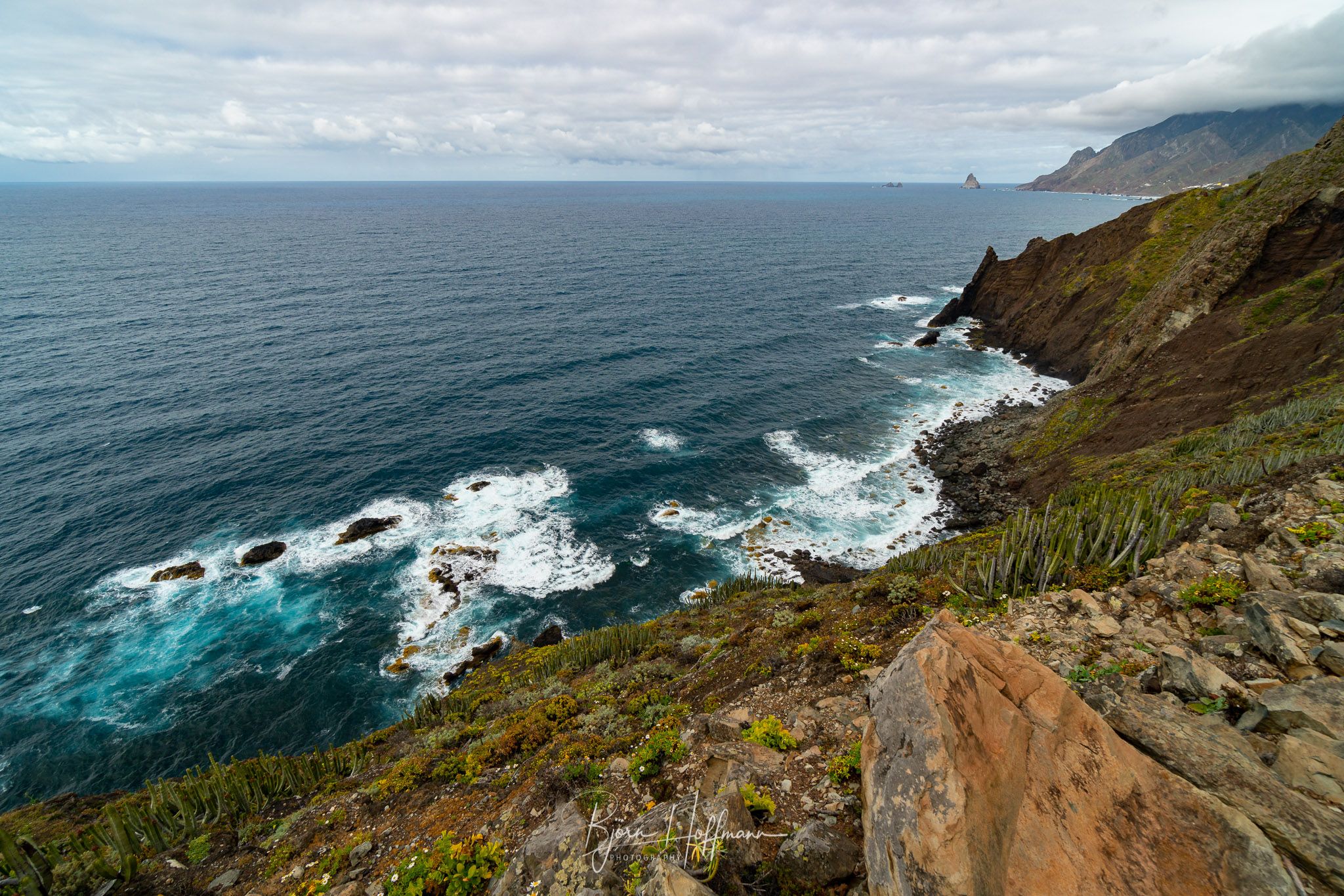 Tenerife Anaga Mountains, View on Playa Tamadite, Spain